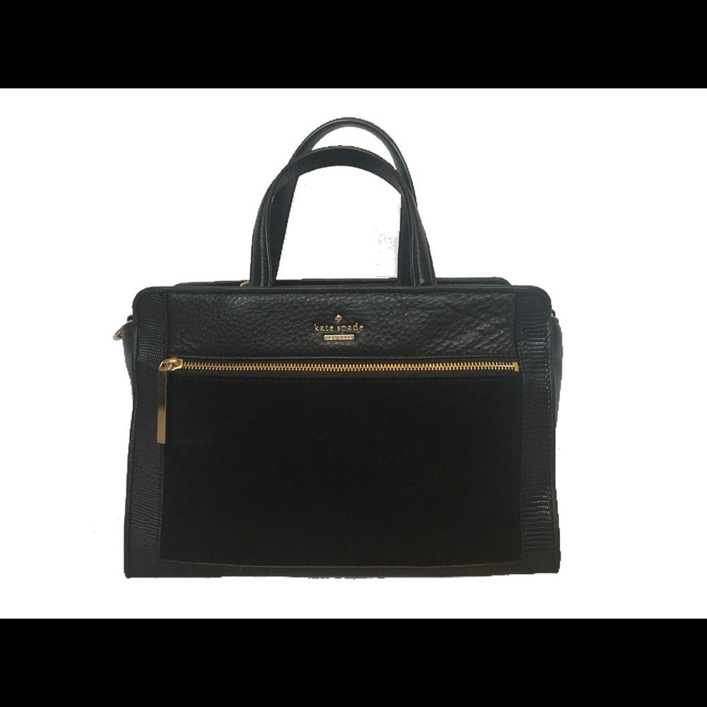 Kate Spade black suede and leather handbag